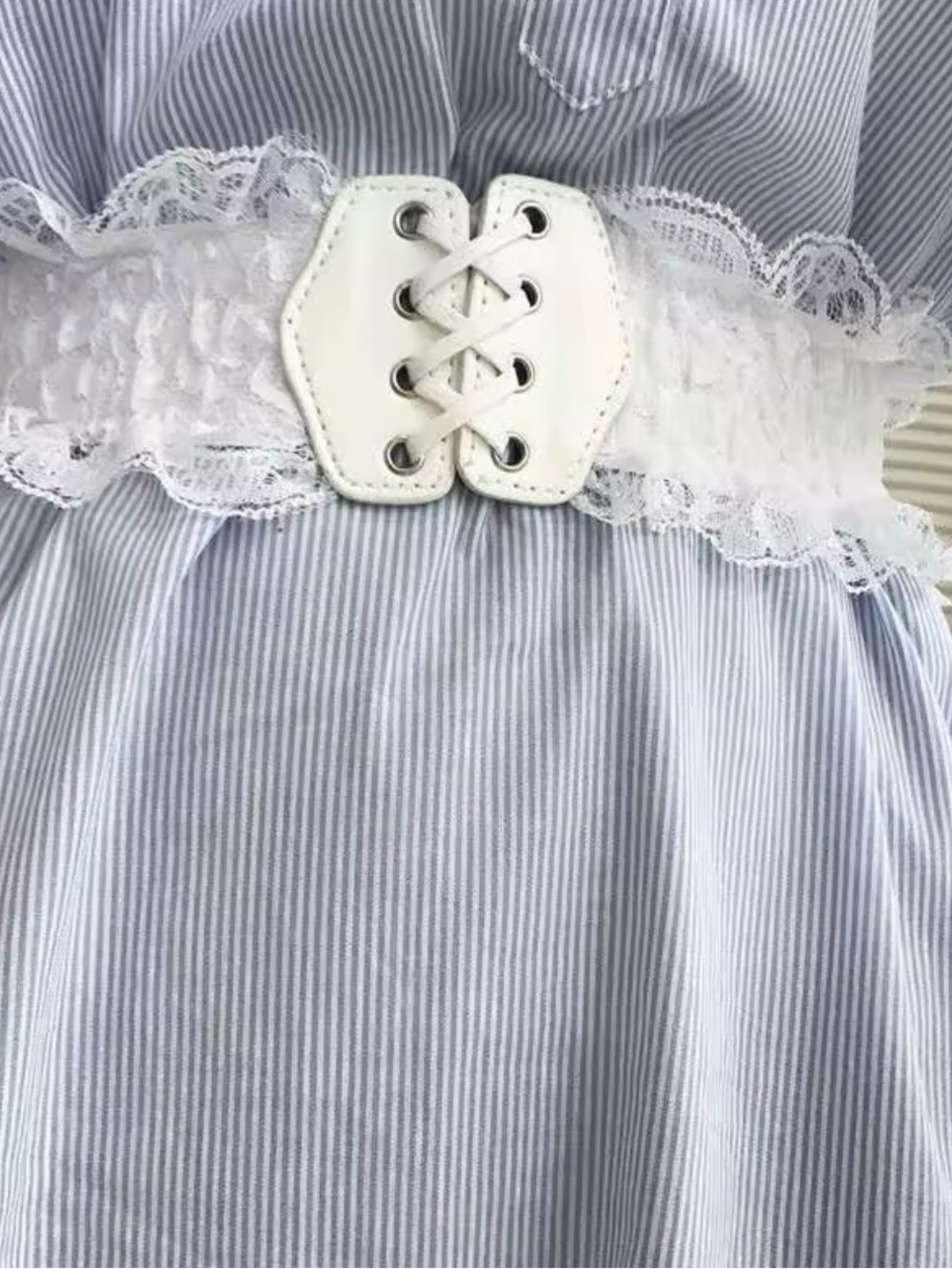 White Lace Elastic Corset Belt for Kids